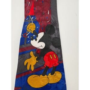 Vtg Mickey Unlimited Disney Tie Mens Rainy Day Window Mickey Mouse Italy 558306